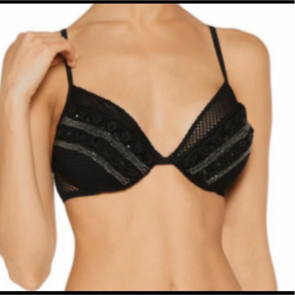 LA PERLA - CALYPSO Black Embellished Bra